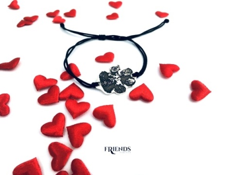 bransoletka sznurkowa z odbiciem łapki - łapka psa - biżuteria Friends Forever bransoletka sznurkowa z odbiciem łapki - łapka psa - biżuteria Friends Forever