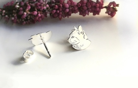 kolczyki koty - biżuteria ze srebra zwierzaki