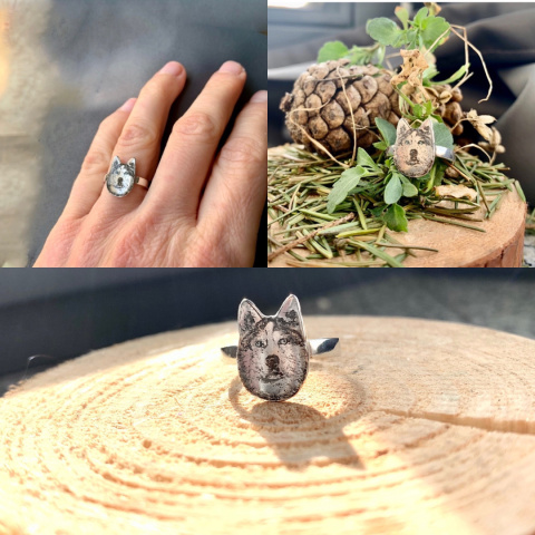 Pierścionek kolorowy portret Twojego psa lub kota Pierścionek kolorowy portret Twojego psa lub kota